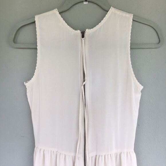 Ulla Johnson Silk Dress Women 2 Beige Eyelet Lace Midi Romantic Feminine Fairy - Picture 14 of 15